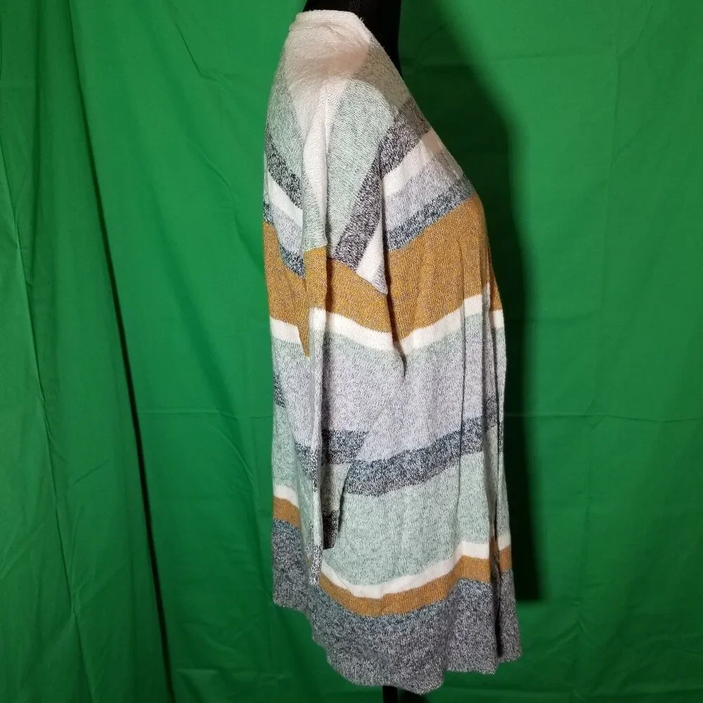 Lane Bryant Womens Size 18/20 Striped Cardigan Colorful Office Party Retro Cozy